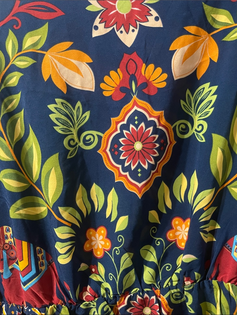 BloomChic Navy Floral V-Neck Dress with Multicolor Floral Print - Picture 7 of 10
